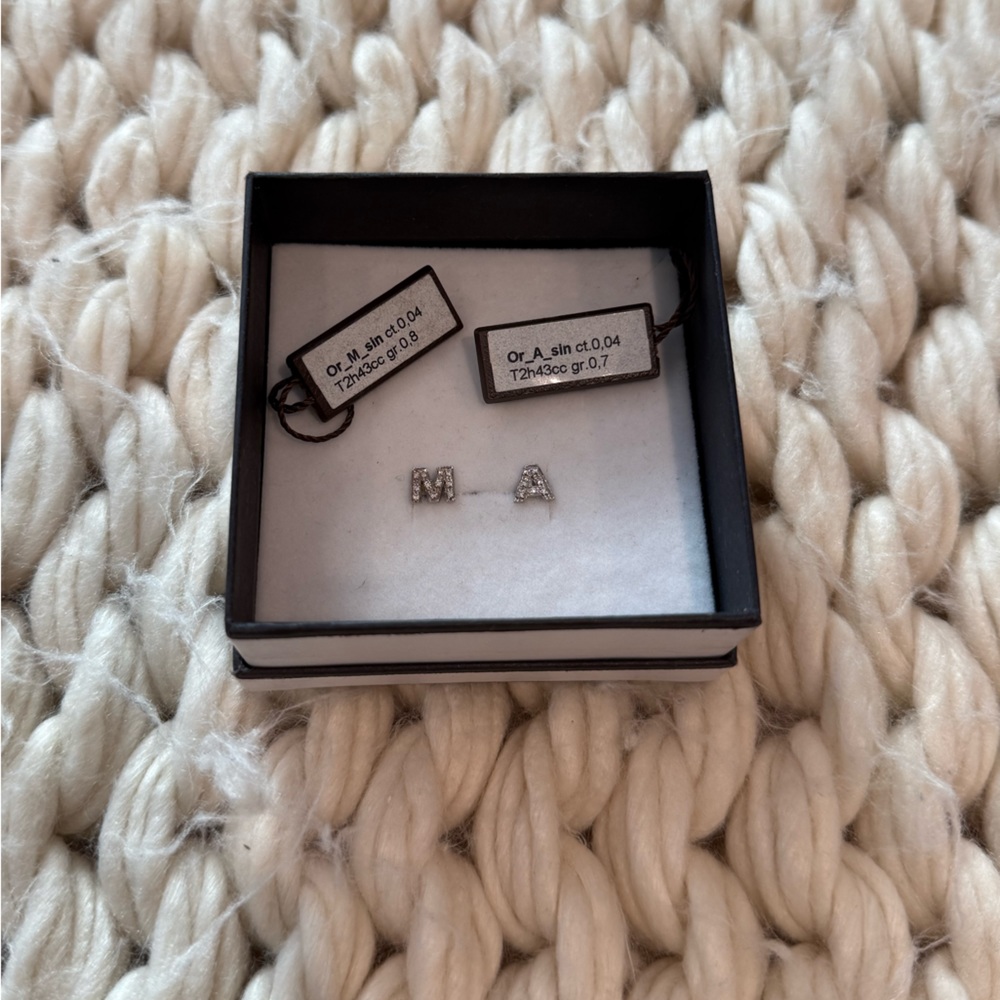 Silver Initial Earrings - image 1